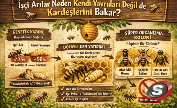Arı Kovanındaki Genetik Gizem: İşçi Arılar Neden Kendi Yavrularını Değil de Kardeşlerini Büyütür?